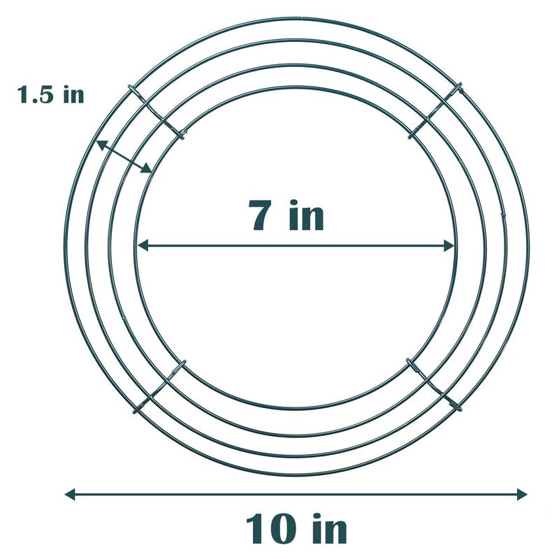 MJRASG 6 Pack Wire Wreath Frame 10 Inches Metal Wreath Frame Wreath Form Wreath Hoop Wreath Ring with 6 Pcs Adhesive Hooks and 38 Yard 22 Gauge Paddle Wire for Crafts - Image 5